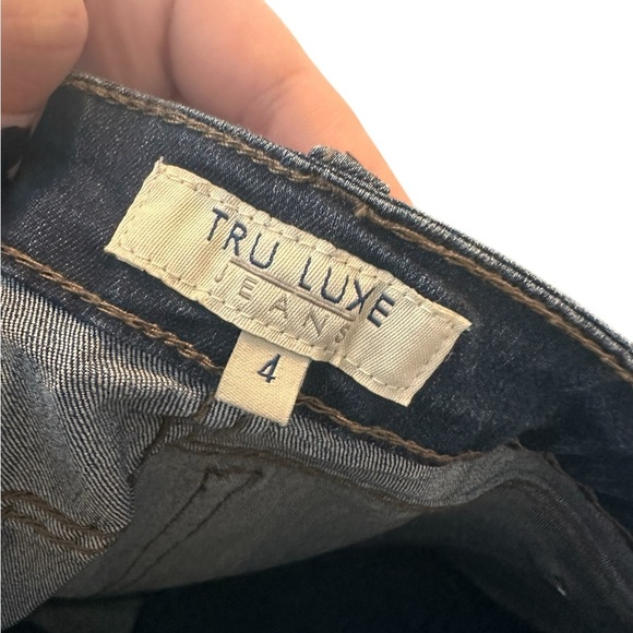 Tru Luxe Jeans Sequin Cuff Ankle Cropped Size 4 - Picture 3 of 8